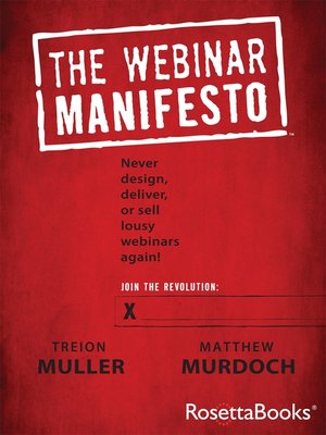 cover image of The Webinar Manifesto